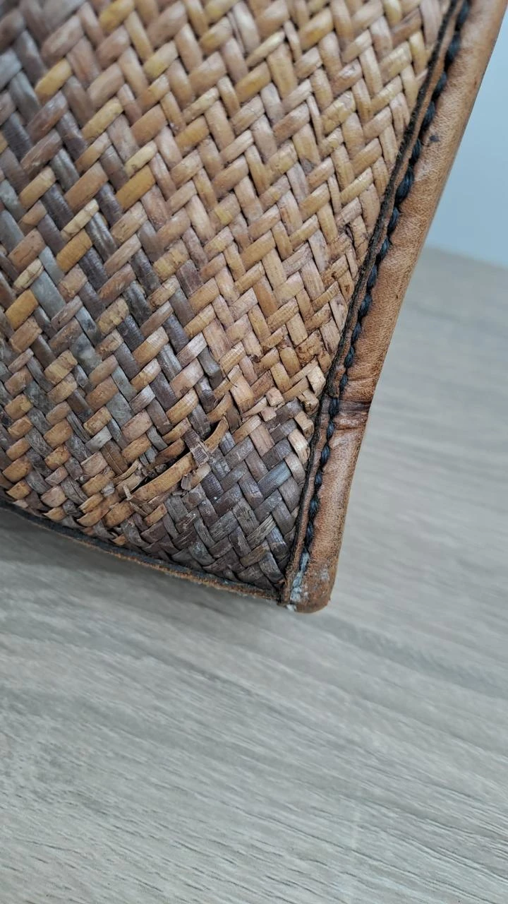 Gevlochten tas met klep / Vintage Boheems / Bruin / Uniseks / Rotan leer / 150 – photo 14